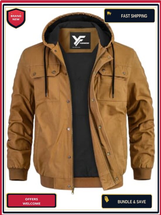 Other - Men's Detroit Fleece Lined Work Jacket Heavy Duty Winter Outdoor